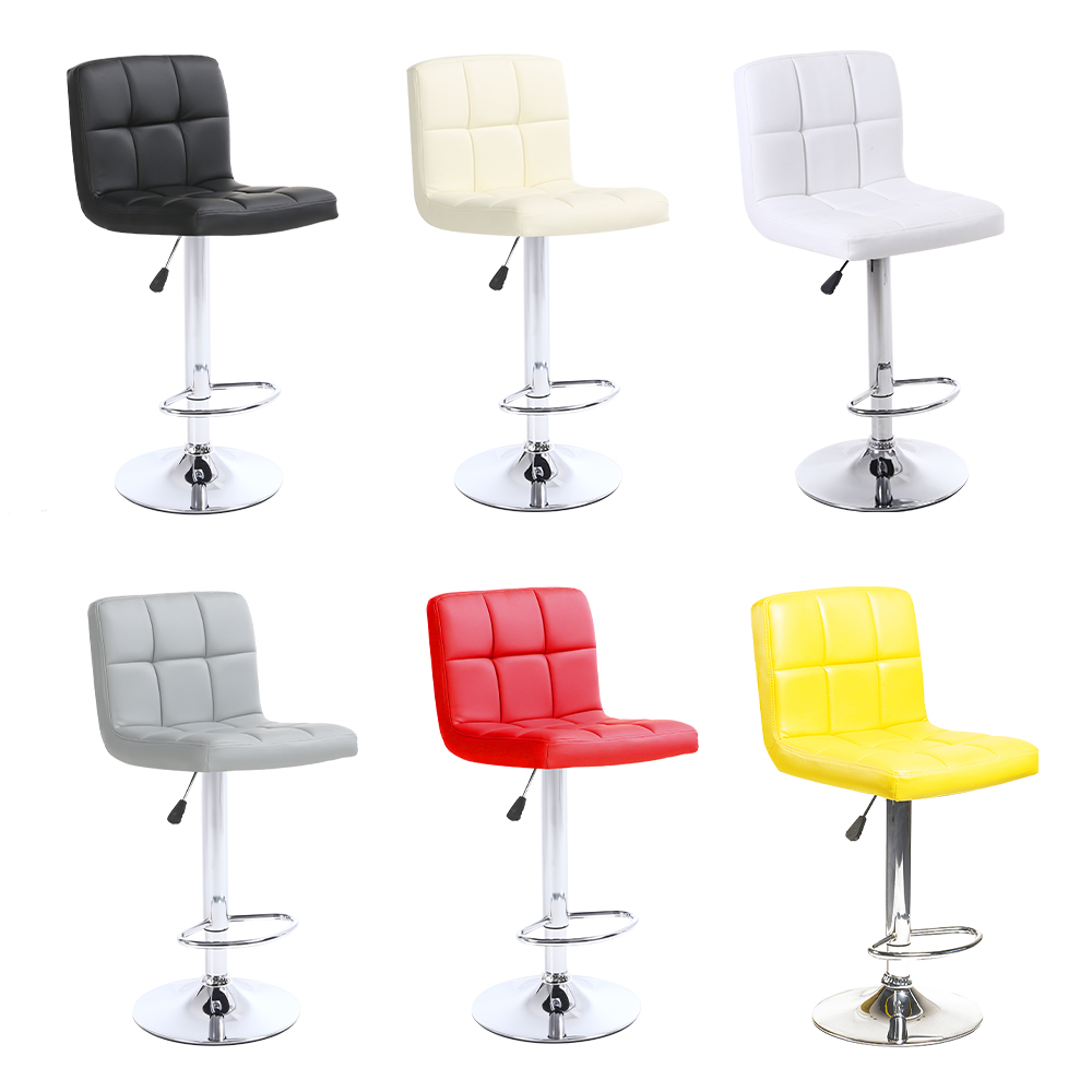 Square back adjustable swivel bar stool